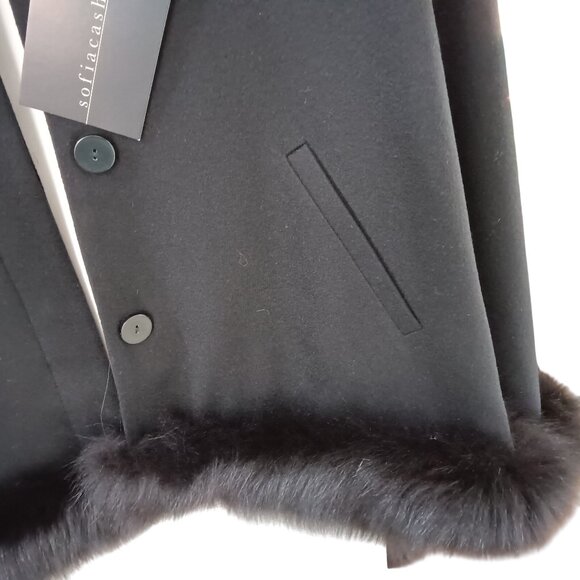 Sofia Cashmere Lined Cape/Coat with Finland Fox Fur NWT - Picture 8 of 8